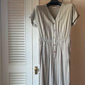 Marine Layer Gray Striped Jumpsuit - Size L